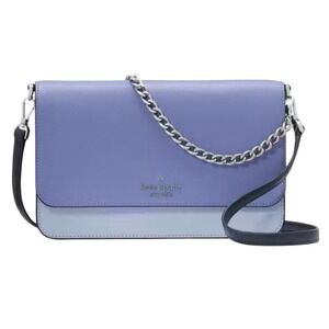Kate‎ Spade Madison Flap Convertible Crossbody Saffiano Leather Blue KC623 NEW